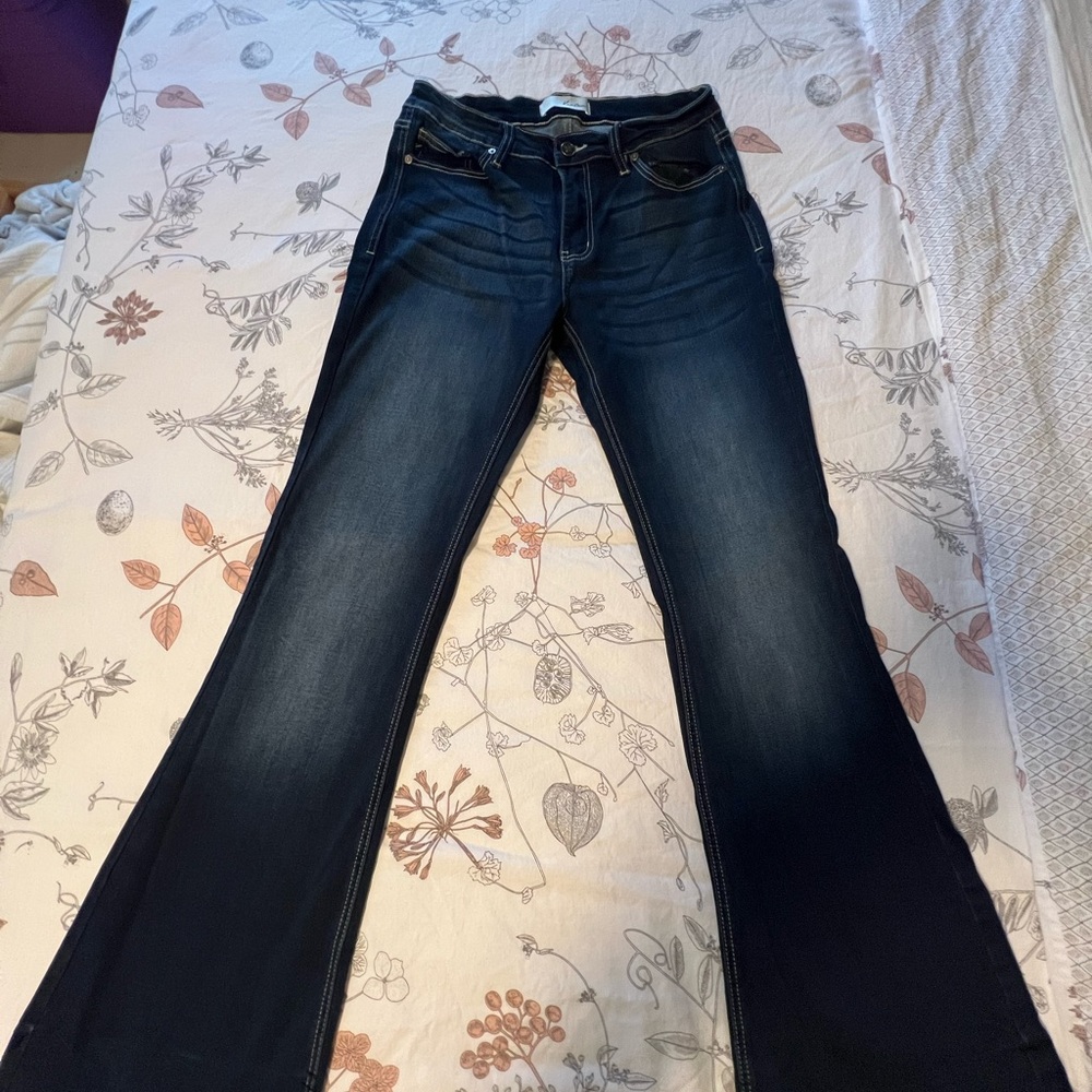 Blue Flare Wide Leg Jeans with Classic Denim Look